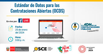Evento online gratis "Estándar de Datos para las Contrataciones Abiertas (OCDS)" del OSCE