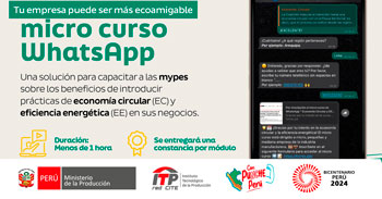 Micro Curso online "WhatsApp sobre Economía Circular y Eficiencia Energética para mypes manufactureras"