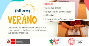 Talleres online y presenciales de Sistema braille, elaboración de matrices, Ebrailley lengua de señas peruana