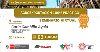 Seminario online "Full Day Intensivo: Agroexportación 100% práctico" de Sierra y Selva Exportadora
