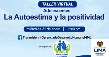 Taller online "La Autoestima y la positividad" de la Municipalidad de Lima