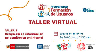 Taller online gratis  "Búsqueda de información no académica en Internet" de la (BNP)