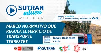 Webinar online "Marco normativo que regula el servicio de transporte terrestre" de la SUTRAN