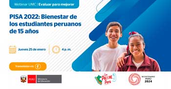 Webinar online "PISA 2022: Bienestar de los estudiantes peruanos de 15 años"  del MINEDU