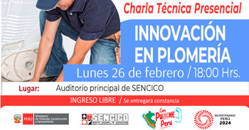 Charla presencial sobre "Innovación en plomería" del SENCICO