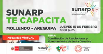 Charla online gratis "Constitución de Asociaciones y Nombramiento de Junta Directiva" de la SUNARP