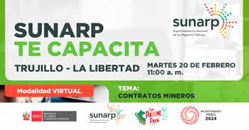 Charla online gratis "Contratos mineros" de la SUNARP
