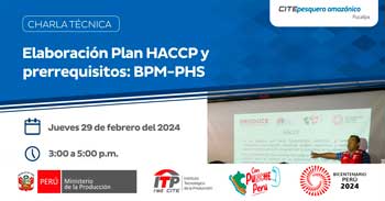 Charla online gratis"Elaboración del Plan HACCP y los prerrequisitos BPM-PHS"