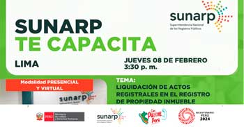 Charla online y presencial gratis Liquidación de actos registrales en el registro de propiedad inmueble de la SUNARP