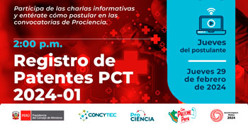 Charla online "Registro de Patentes PCT 2024-01" de ProCiencia