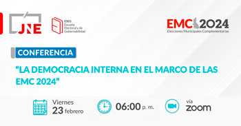 Conferencia online "La democracia interna en el marco de las elecciones municipales complementarias 2024"