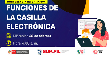 Conferencia online  "Funciones de la Casilla Electrónica" de la SUNAFIL