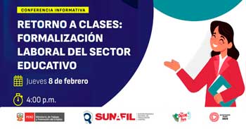 Conferencia online "Retorno a clases: formalización laboral en el sector educativo" de la SUNAFIL