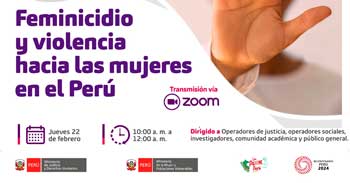 Conferencias online criminológicas "Feminicidio y violencia hacia las mujeres" del MINJUSDH