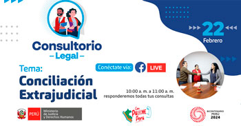 Evento online gratis "Conciliación extrajudicial"del MINJUSDH