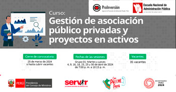 Curso online gratis "Gestión de Asociación Público Privadas y proyectos en activos" de la ENAP