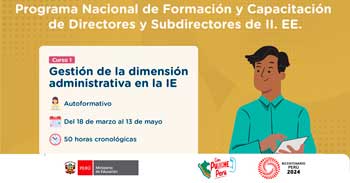 Curso online gratis "Gestión de la dimensión administrativa en la I.E" del MINEDU