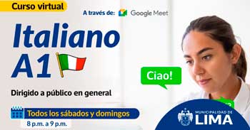 Curso online de "Italiano A1" de la Municipalidad de Lima