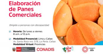 Curso online y presencial gratis "Elaboración de Panes Comerciales" del MIMP Conadis