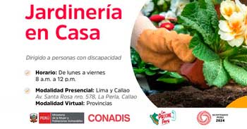 Curso online y presencial gratis "Jardinería en Casa" del MIMP Conadis
