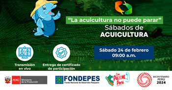 Evento online gratis "5ta temporada de los sábados de acuicultura" de FONDEPES