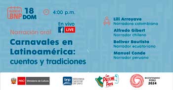 Evento online gratis  "Carnavales en Latinoamérica: cuentos y tradiciones" de la (BNP)