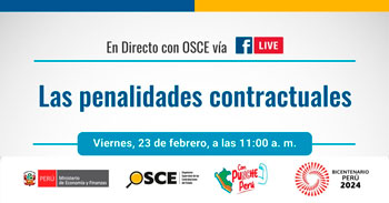 Evento online gratis "Las penalidades contractuales" del OSCE
