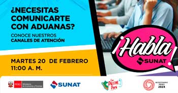 Evento online gratis "¿Necesitas comunicarte con aduanas?" de la SUNAT
