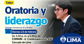 Taller Presencial "Oratoria y liderazgo" de la Municipalidad de Lima