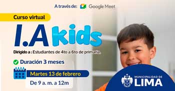 Taller online "Inteligencia artificial for Kids" de la Municipalidad de Lima