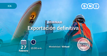Webinar online gratis "Exportación definitiva" de la SNI