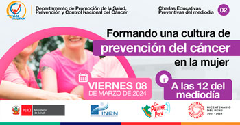 Charla online gratis "Formando una cultura de prevención del cáncer en la mujer" del INEN
