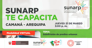 Charla online gratis "Puntos a tener presente en la constitución de empresas" de la SUNARP
