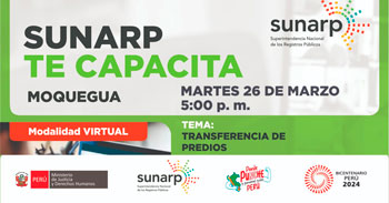 Charla online gratis "Transferencia de propiedad y/o inmueble" de la SUNARP