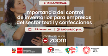 Charla virtual "Importancia del control de inventarios para las empresas del sector textil y confecciones" 
