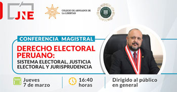 Conferencia presencial "Derecho Electoral Peruano: Sistema Electoral, Justicia Electoral y Jurisprudencia"