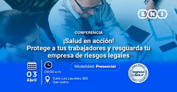 Conferencia online gratis Salud en Acción! Protege a tus Trabajadores y Resguarda tu Empresa de Riesgos Legales
