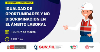 Conferencia online  "Igualdad de oportunidades y no discriminación en el ámbito laboral" de la SUNAFIL