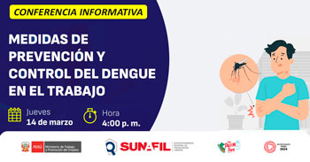Conferencia online "Medidas de prevención y control del dengue en el trabajo"  de la SUNAFIL