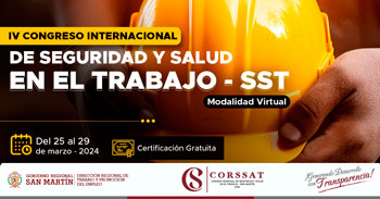 Congreso online Internacional de "Seguridad y Salud en el Trabajo 2024" de la DRTPE  San Martín