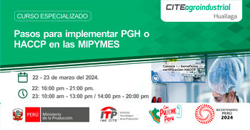 Curso online "Pasos para implementar PGH o HACCP en las MIPYMES"  del ITP