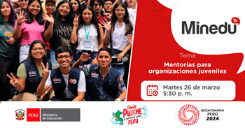 Evento online gratis "Mentorías para organizaciones juveniles" del MINEDU
