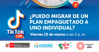 Evento online gratis "¿Puedo migrar de un plan empaquetado a uno individual?" de OSIPTEL