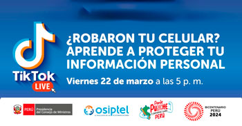 Evento online gratis "¿Robaron tu celular? Aprende a proteger tu información personal" de OSIPTEL