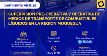 Seminario online "Supervisión Pre-operativa y Operativa de Medios de Transporte de Combustibles Líquidos" 