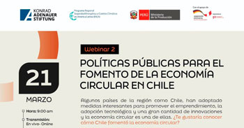 Webinar online "Políticas públicas para el fomento de la Economía Circular (EC) en Chile"