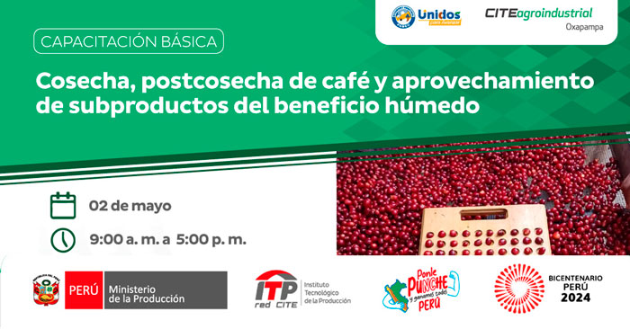   Capacitación presencial Cosecha, postcosecha de café y aprovechamiento de subproductos del beneficio húmedo
