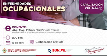 Capacitación online gratis "Enfermedades ocupacionales" DRTPE de San Martín