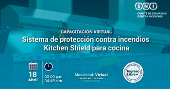  Capacitación online gratis  Sistema de protección contra incendios Kitchen Shield para cocina