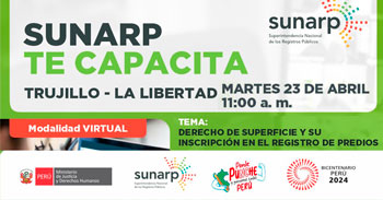  Charla online gratis "Derecho de superficie y su inscripción en el Registro de Predios" de la SUNARP